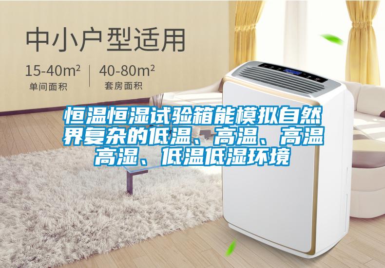 恒溫恒濕試驗箱能模擬自然界復雜的低溫、高溫、高溫高濕、低溫低濕環(huán)境