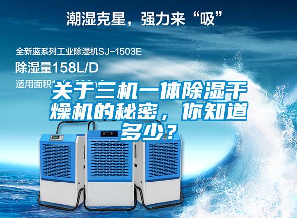 關(guān)于三機(jī)一體除濕干燥機(jī)的秘密，你知道多少？