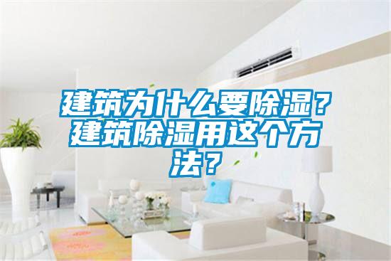 建筑為什么要除濕？建筑除濕用這個方法？