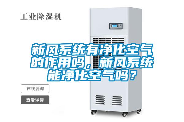 新風(fēng)系統(tǒng)有凈化空氣的作用嗎，新風(fēng)系統(tǒng)能凈化空氣嗎？