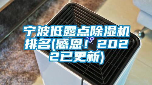 寧波低露點除濕機(jī)排名(感恩！2022已更新)