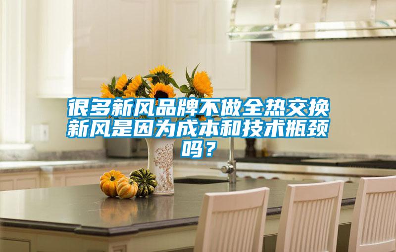 很多新風(fēng)品牌不做全熱交換新風(fēng)是因?yàn)槌杀竞图夹g(shù)瓶頸嗎？