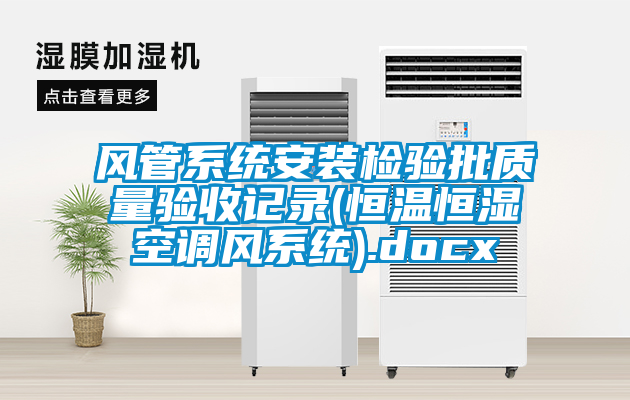 風(fēng)管系統(tǒng)安裝檢驗批質(zhì)量驗收記錄(恒溫恒濕空調(diào)風(fēng)系統(tǒng)).docx