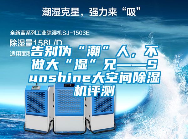 告別偽“潮”人，不做大“濕”兄——Sunshine大空間除濕機(jī)評(píng)測(cè)